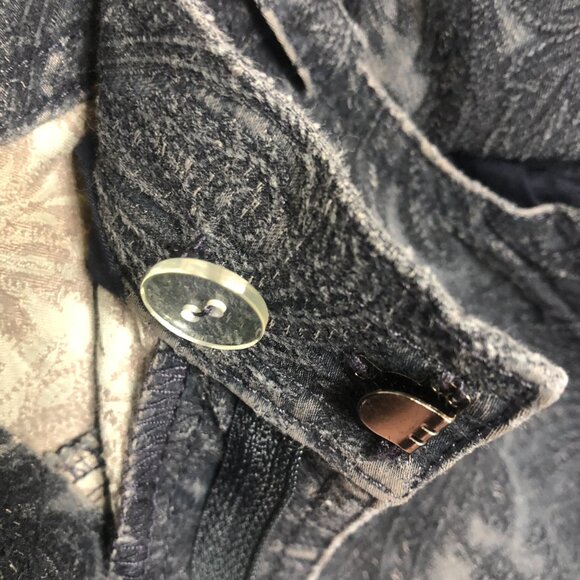 Vintage Ellen Tracy Company Jeans Women's 10 Straight Pockets Dark Grey Paisley - Picture 4 of 9